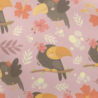 Parrot And Flowers Pongee