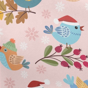 Bird Wearing Santa Hat Pongee