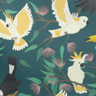 Toucans And Cockatoos Pongee