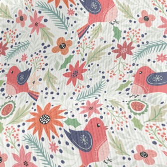 Pink Birds And Flowers Stretch Jersey