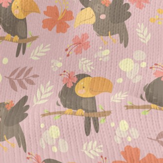 Parrot And Flowers Stretch Jersey