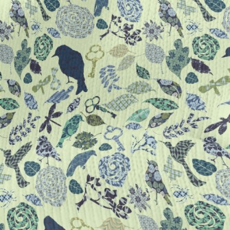 Retro Textured Bird Stretch Jersey