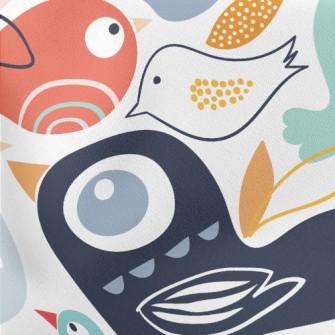 Abstract Bird Lightweight Cotton Poplin