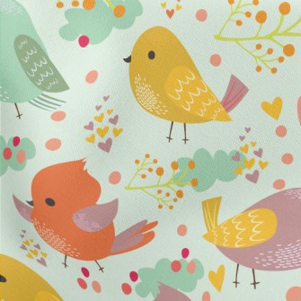 Cute Colorful Bird Lightweight Cotton Poplin