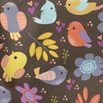 Colorful Birds Lightweight Cotton Poplin