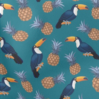 Toucan And Pineapple Lightweight Cotton Poplin