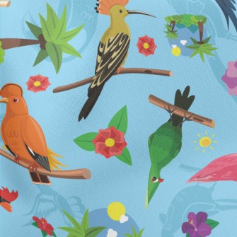 Various Birds Lightweight Cotton Poplin