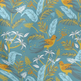Birds And Flowers Lightweight Cotton Poplin