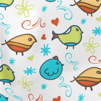 Colorful Bird Lightweight Cotton Poplin