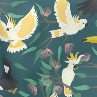 Toucans And Cockatoos Lightweight Cotton Poplin