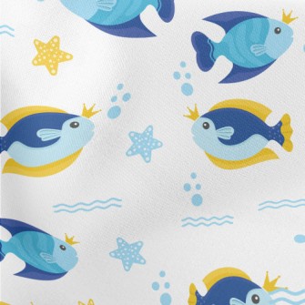 Fish Wearing Crown Lightweight Cotton Poplin