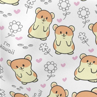 Cute Hamster Lightweight Cotton Poplin