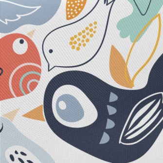 Abstract Bird Midweight Cotton Poplin
