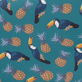 Toucan And Pineapple Midweight Cotton Poplin