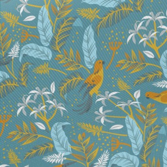 Birds And Flowers Midweight Cotton Poplin
