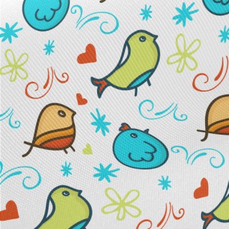 Colorful Bird Midweight Cotton Poplin