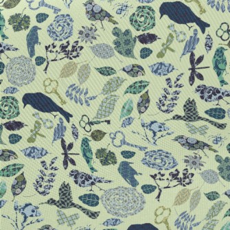 Retro Textured Bird Midweight Cotton Poplin