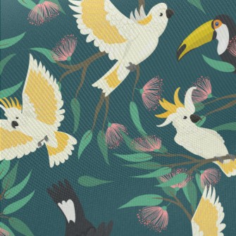 Toucans And Cockatoos Midweight Cotton Poplin