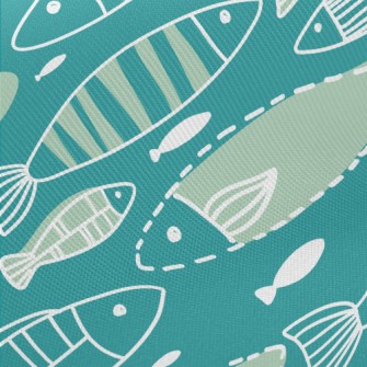 Fish In Ocean Midweight Cotton Poplin