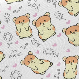 Cute Hamster Midweight Cotton Poplin