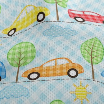 Patch Style Car Athletic Mesh Flat Back