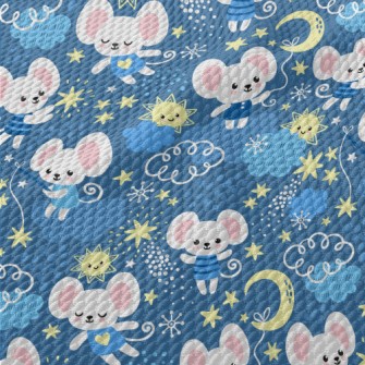 Gentle Starry Sky And Mouse Birdseye Piqué