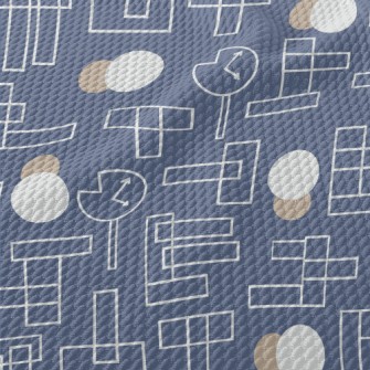 Geometric Square Circle Birdseye Piqué