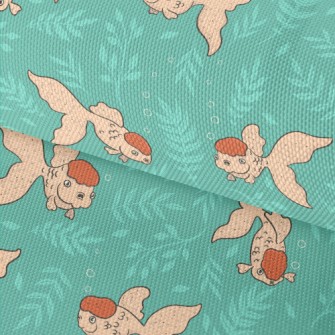 Goldfish Swimming Around Waterproof Oxford