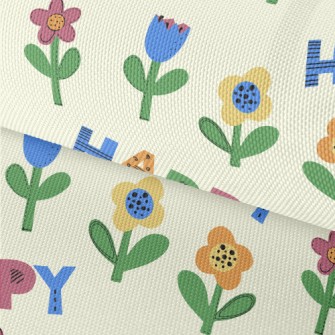 Happy Colorful Flowers Waterproof Oxford