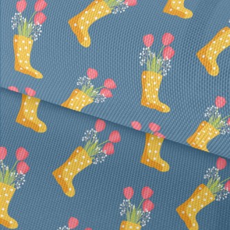 Dots Of Rain Boots Flowers Waterproof Oxford