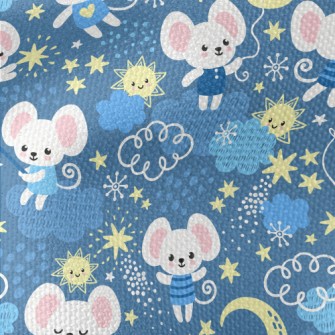 Gentle Starry Sky And Mouse Waterproof Canvas