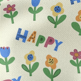 Happy Colorful Flowers Waterproof Canvas