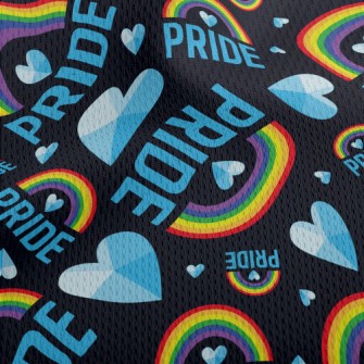 3D Love Rainbow Athletic Mesh Flat Back