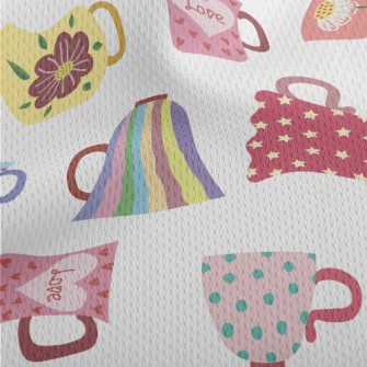 Special Pattern Coffee Cup Athletic Mesh Flat Back