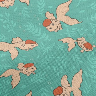 Goldfish Swimming Around Performance Linen