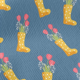 Dots Of Rain Boots Flowers Standard Corduroy