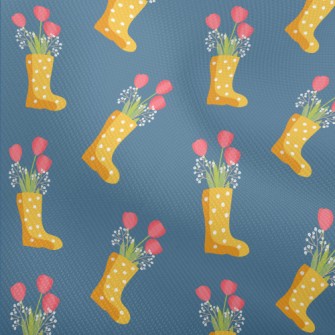 Dots Of Rain Boots Flowers Dobby