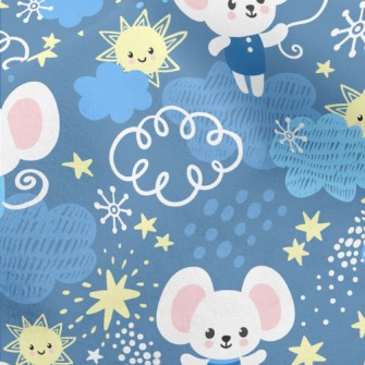 Gentle Starry Sky And Mouse Micro Fleece