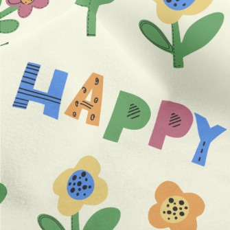 Happy Colorful Flowers Micro Fleece