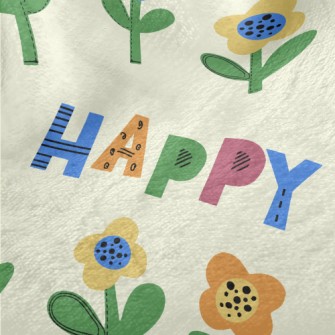 Happy Colorful Flowers Minky