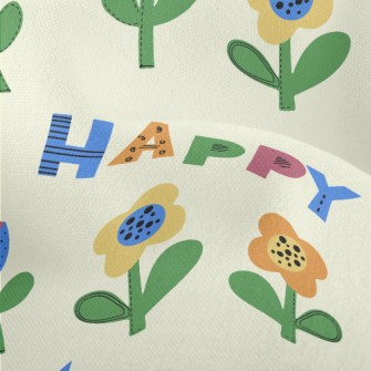Happy Colorful Flowers Lightweight Performance Linen