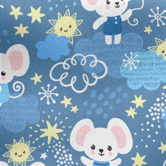 Gentle Starry Sky And Mouse Jersey Backed Fleece