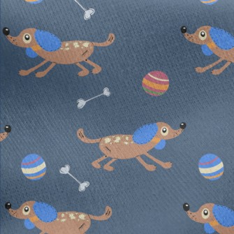 Chasing Ball Puppy Jersey Backed Fleece