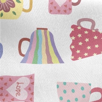 Special Pattern Coffee Cup Jersey Backed Fleece