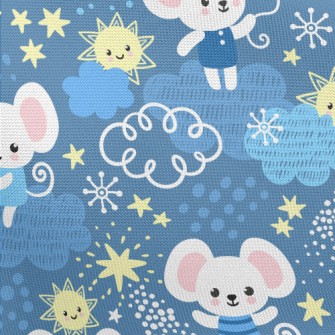 Gentle Starry Sky And Mouse Pongee