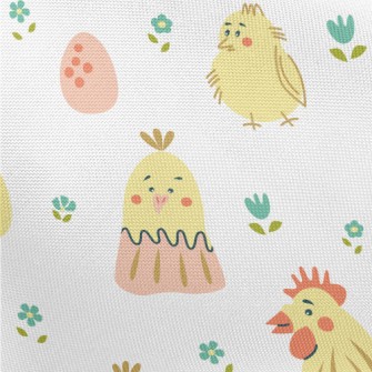 Kind Rooster And Chicks Pongee