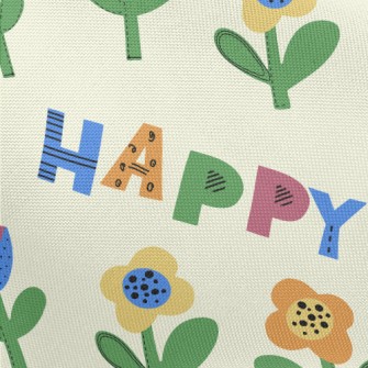 Happy Colorful Flowers Pongee