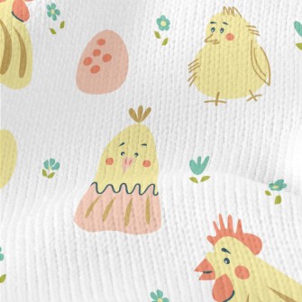 Kind Rooster And Chicks Stretch Jersey