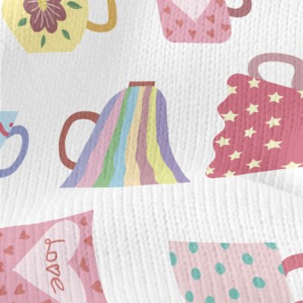 Special Pattern Coffee Cup Stretch Jersey