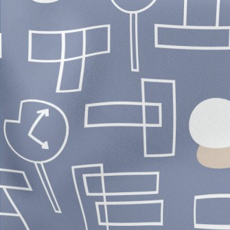 Geometric Square Circle Lightweight Cotton Poplin